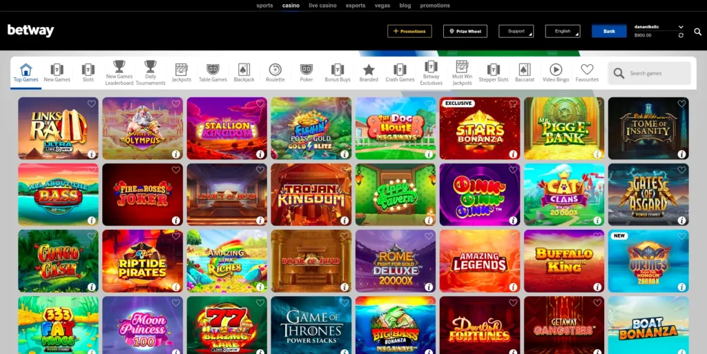 Betway slots and other games